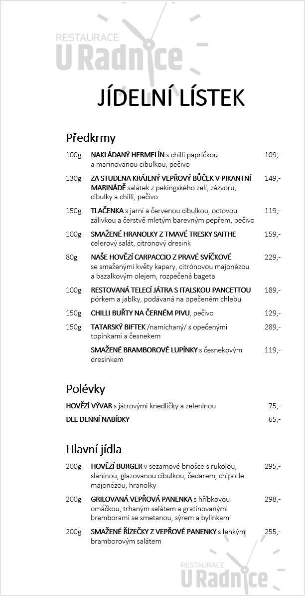 jidelni_listek_01 Restaurace U Radnice Jídelní lístek