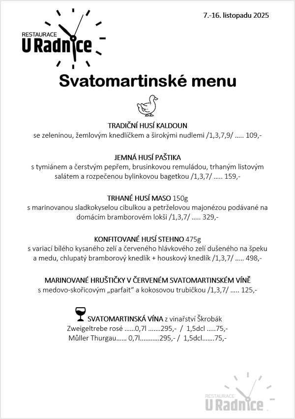 Svatomartinské menu 2023