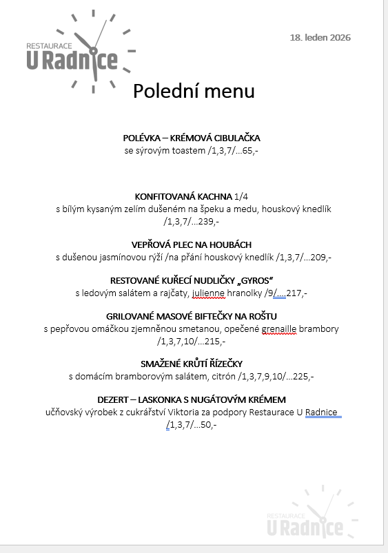 Svatomartinské menu 2023