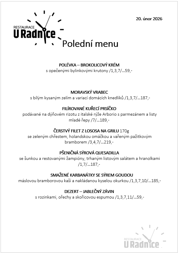 Svatomartinské menu 2023