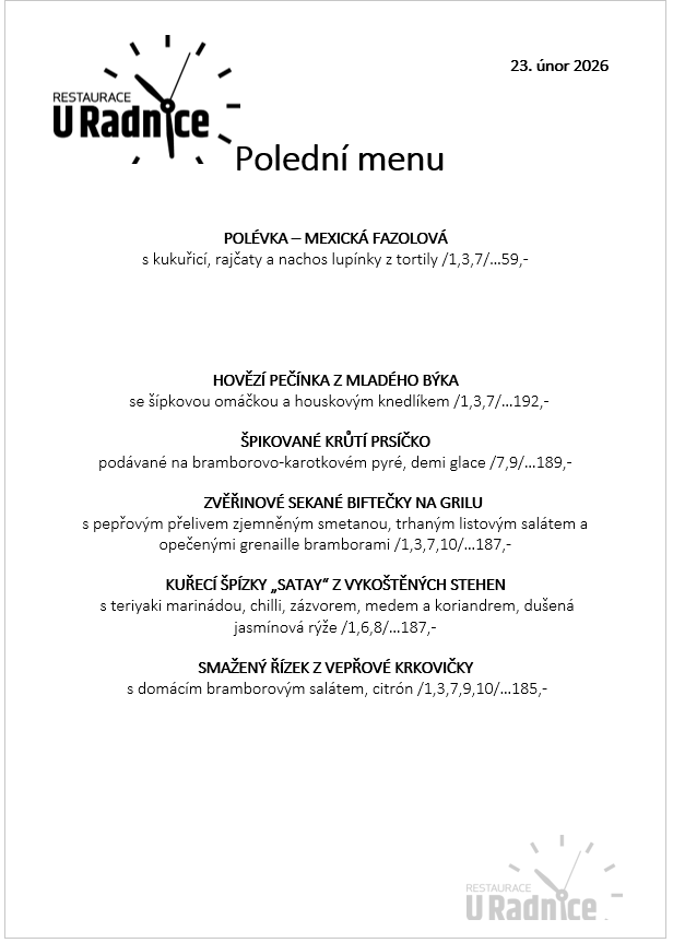 Svatomartinské menu 2023