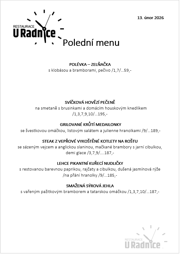 Svatomartinské menu 2023