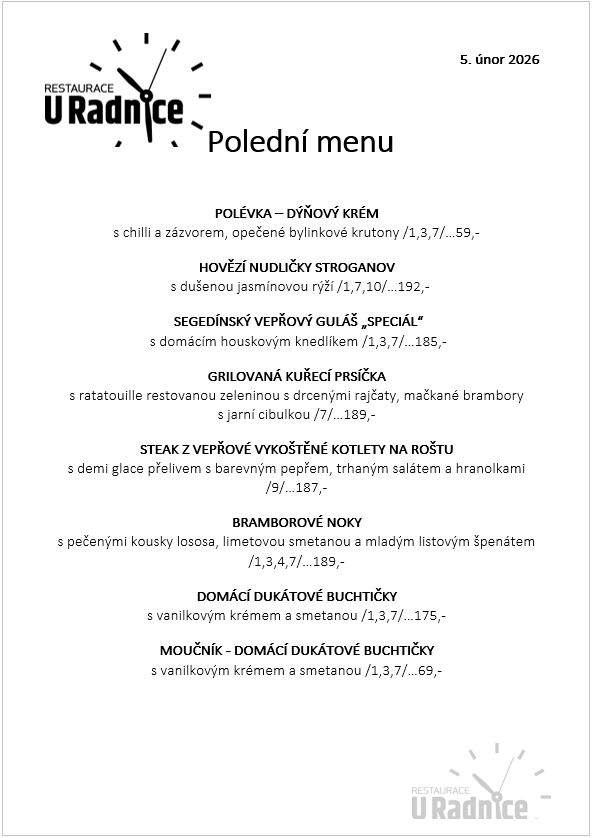 Svatomartinské menu 2023