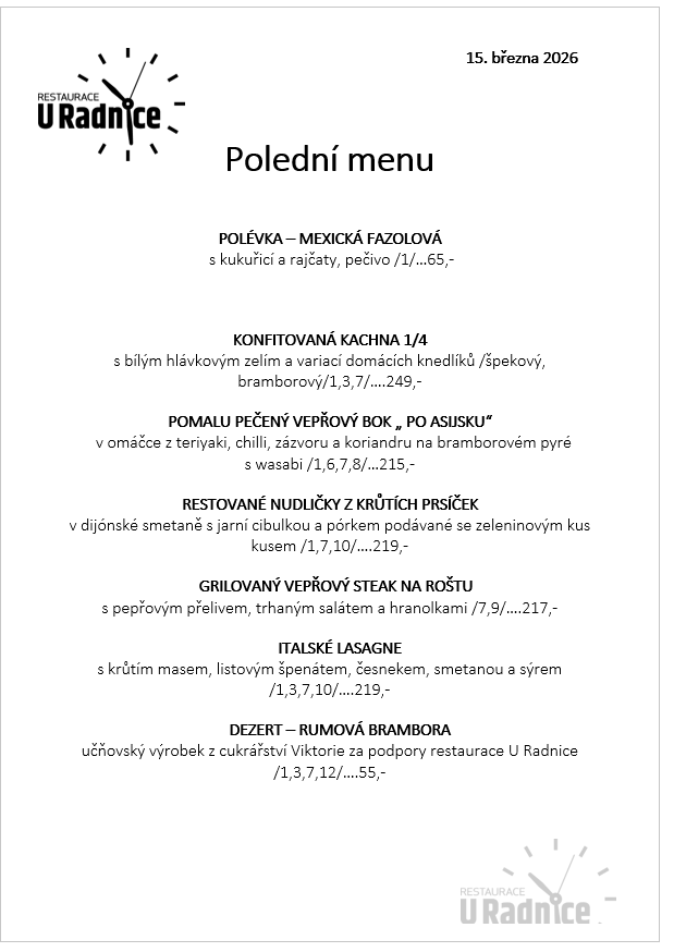 Svatomartinské menu 2023