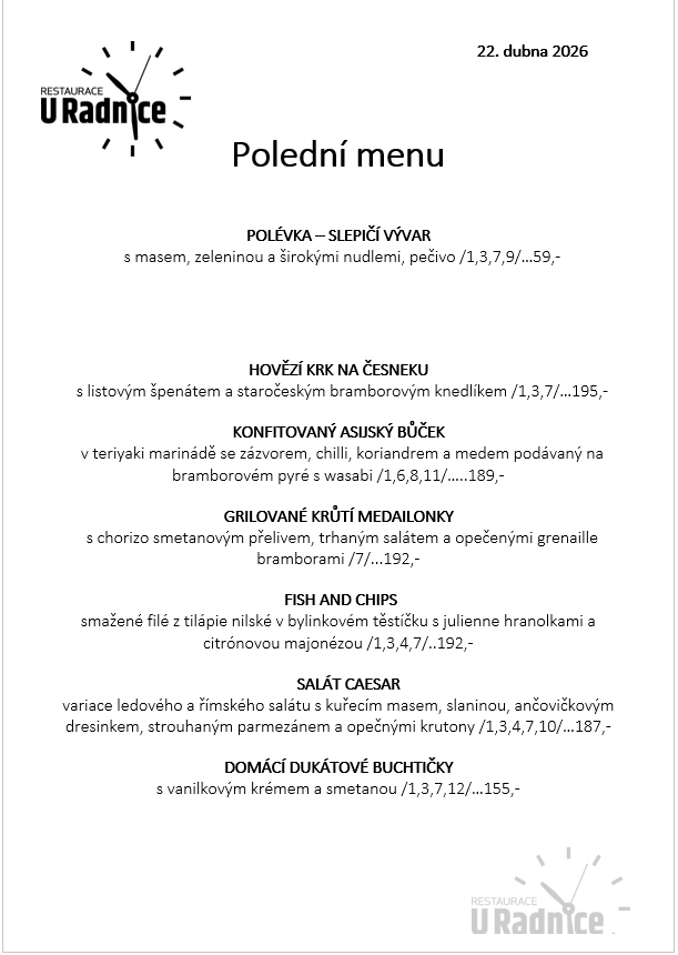 Svatomartinské menu 2023