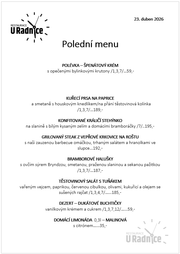 Svatomartinské menu 2023