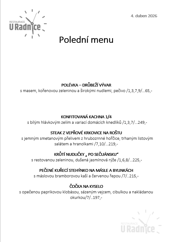 Svatomartinské menu 2023