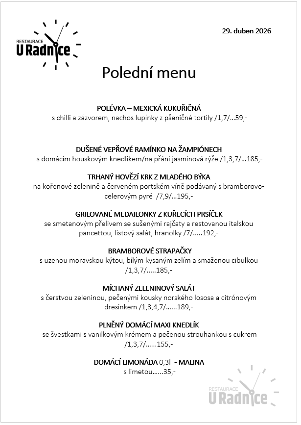 Svatomartinské menu 2023