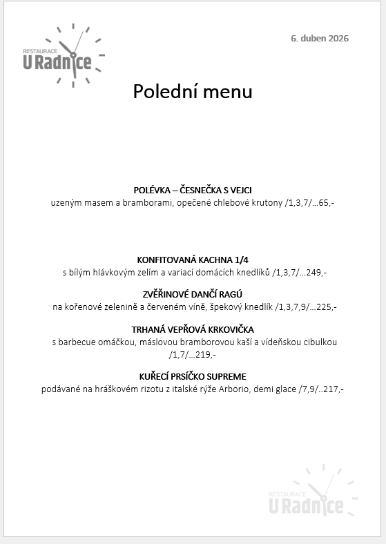 Svatomartinské menu 2023