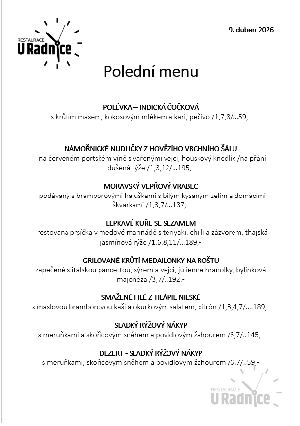 Svatomartinské menu 2023