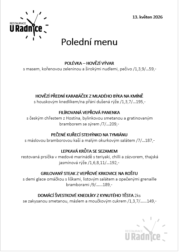 Svatomartinské menu 2023