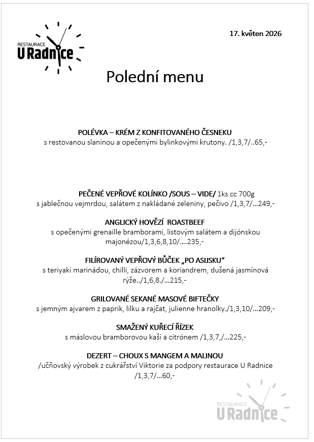Svatomartinské menu 2023