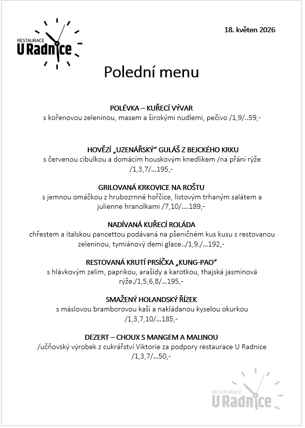 Svatomartinské menu 2023