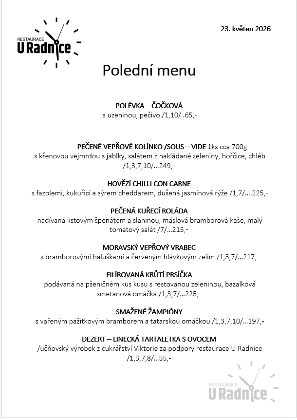 Svatomartinské menu 2023