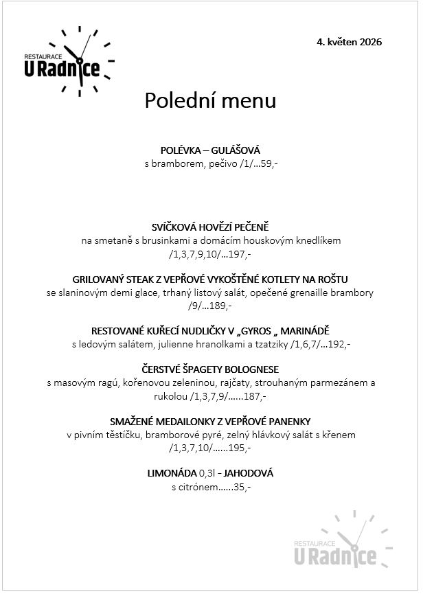 Svatomartinské menu 2023