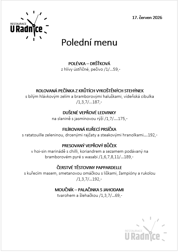 Svatomartinské menu 2023