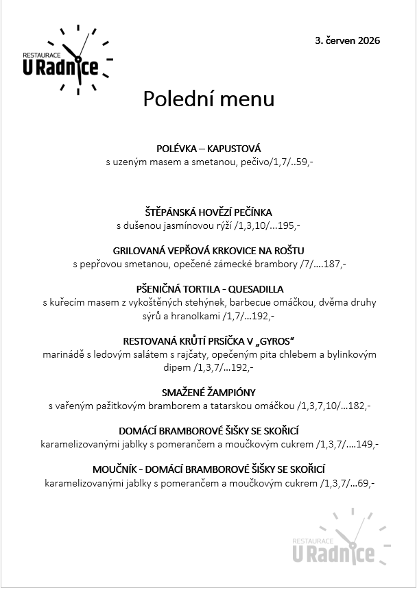 Svatomartinské menu 2023