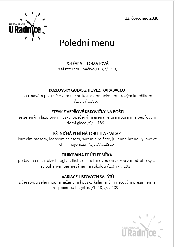 Svatomartinské menu 2023