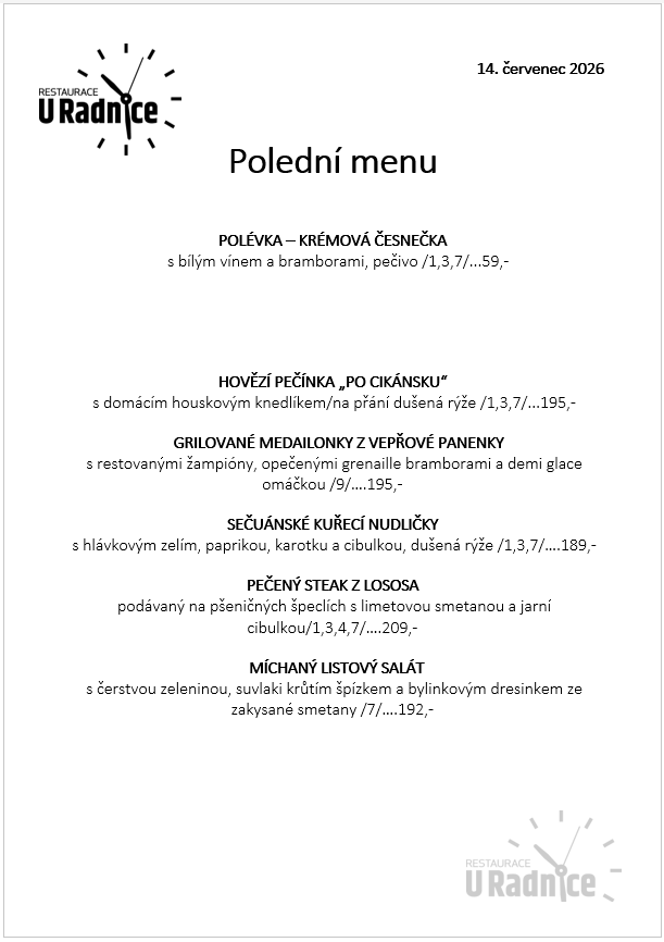 Svatomartinské menu 2023