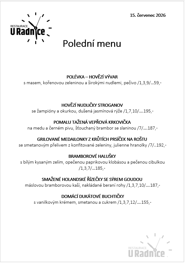 Svatomartinské menu 2023