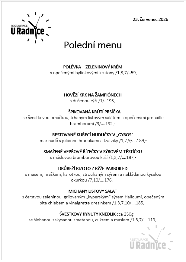 Svatomartinské menu 2023