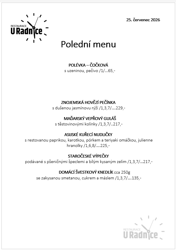 Svatomartinské menu 2023