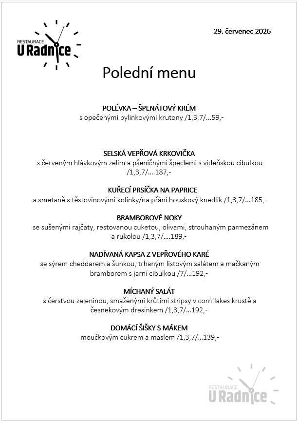 Svatomartinské menu 2023