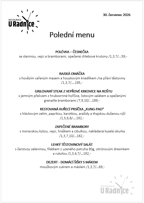 Svatomartinské menu 2023