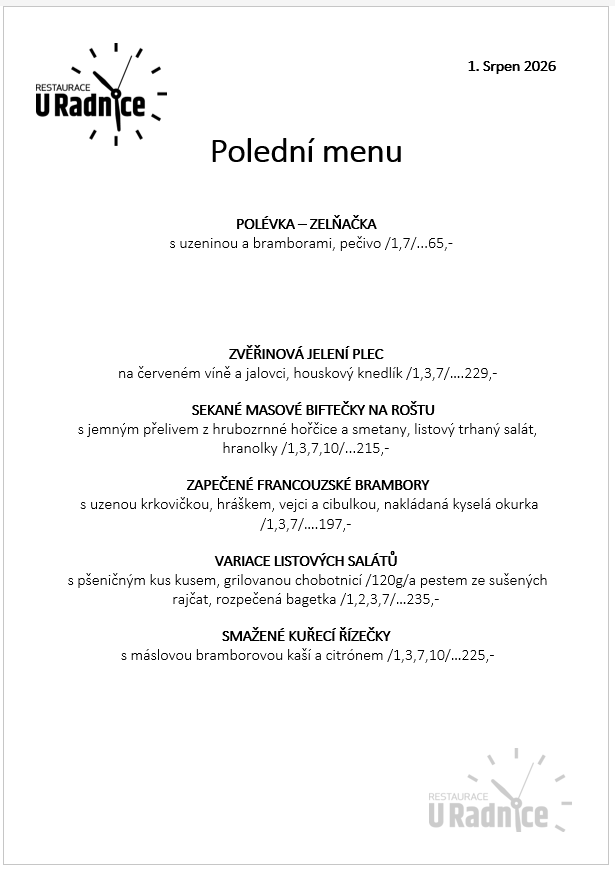 Svatomartinské menu 2023