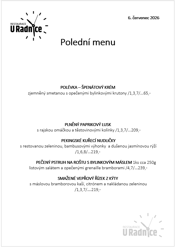 Svatomartinské menu 2023