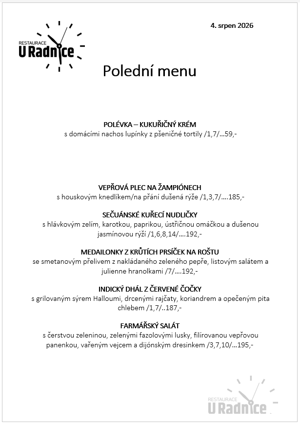 Svatomartinské menu 2023