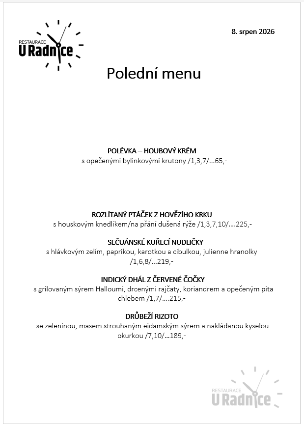 Svatomartinské menu 2023