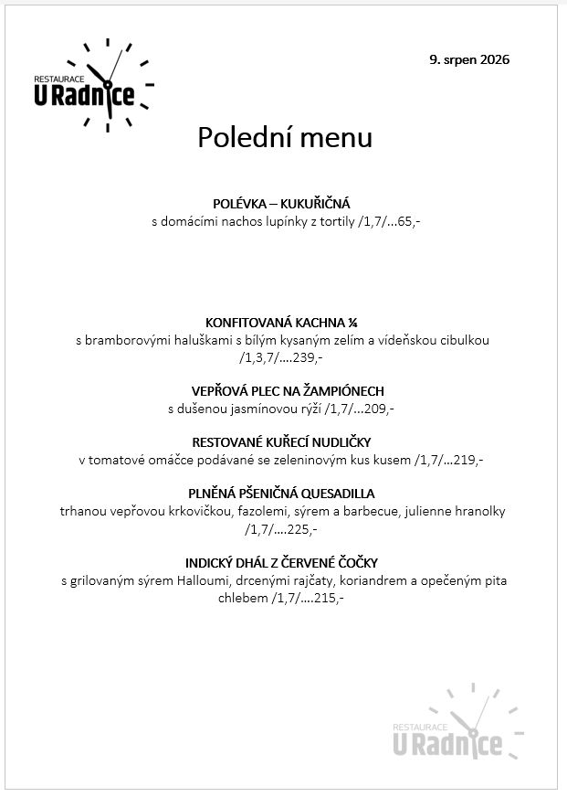 Svatomartinské menu 2023