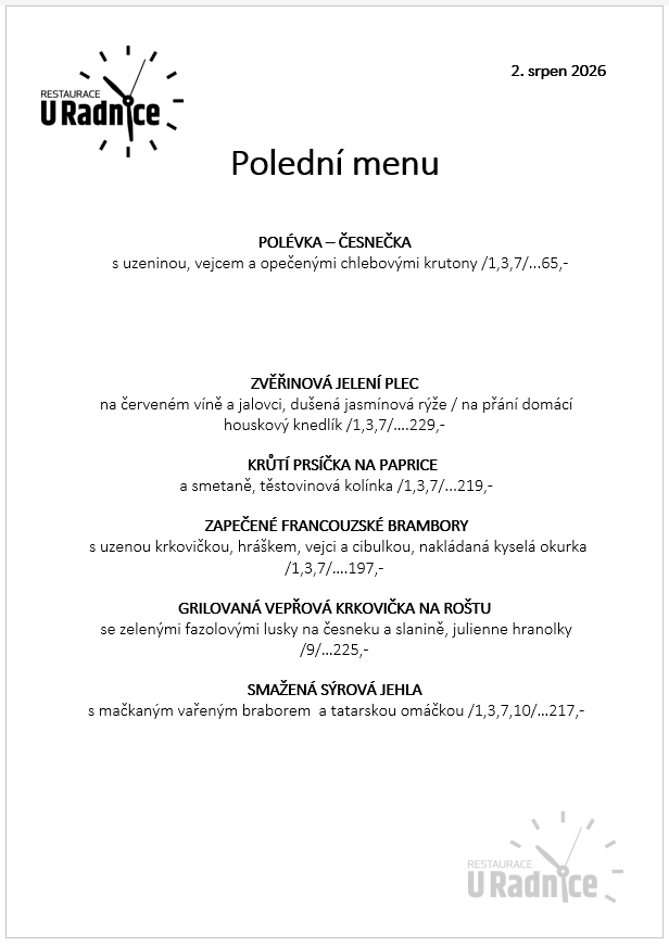 Svatomartinské menu 2023