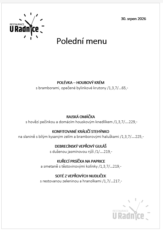 Svatomartinské menu 2023