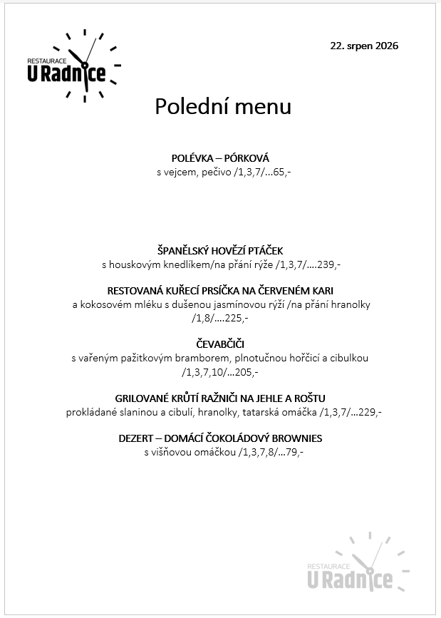Svatomartinské menu 2023
