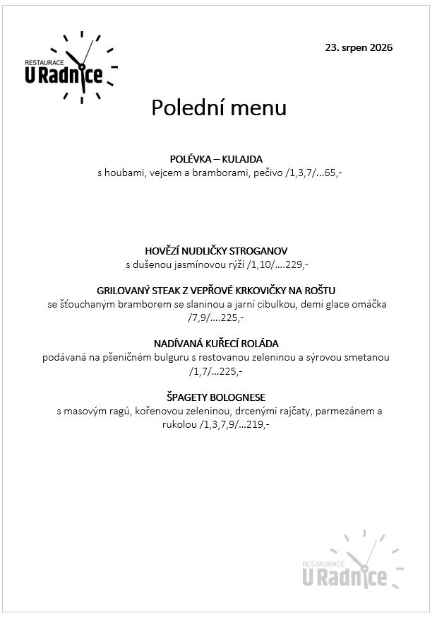 Svatomartinské menu 2023