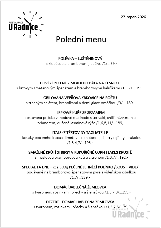 Svatomartinské menu 2023