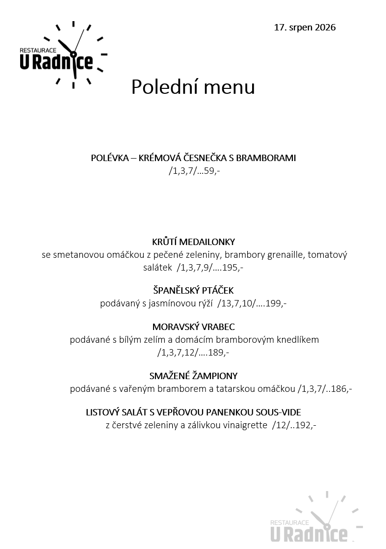 Svatomartinské menu 2023